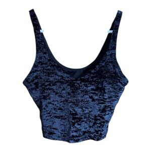 Lululemon Midnight Blue Crushed Velvet Align Bra Top Lumited Edition